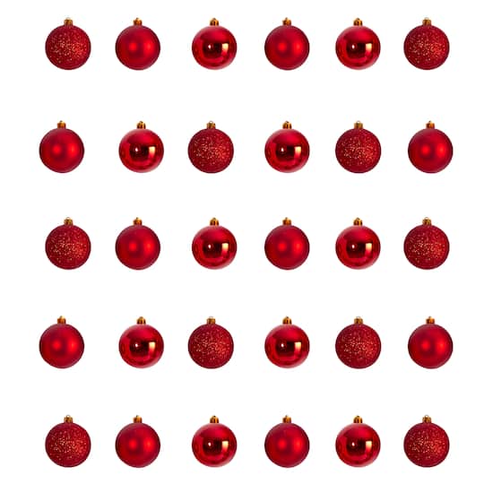 Nearly Natural; 30ct. 2.5" Red Shatterproof Christmas Ornaments; Category:Shatterproof Ornaments; Image:1